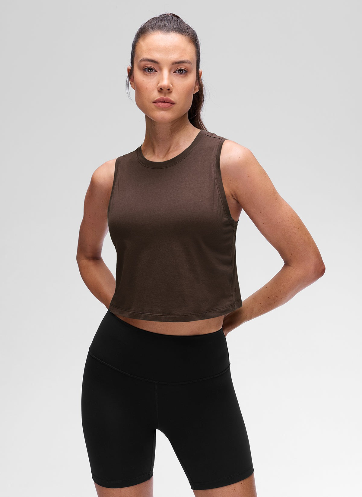 Pima Cotton Crewneck Crop Tank