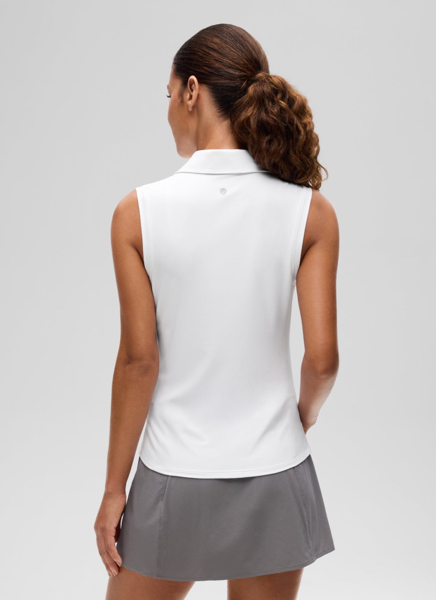Hip Length Slim Fit Sleeveless Polo