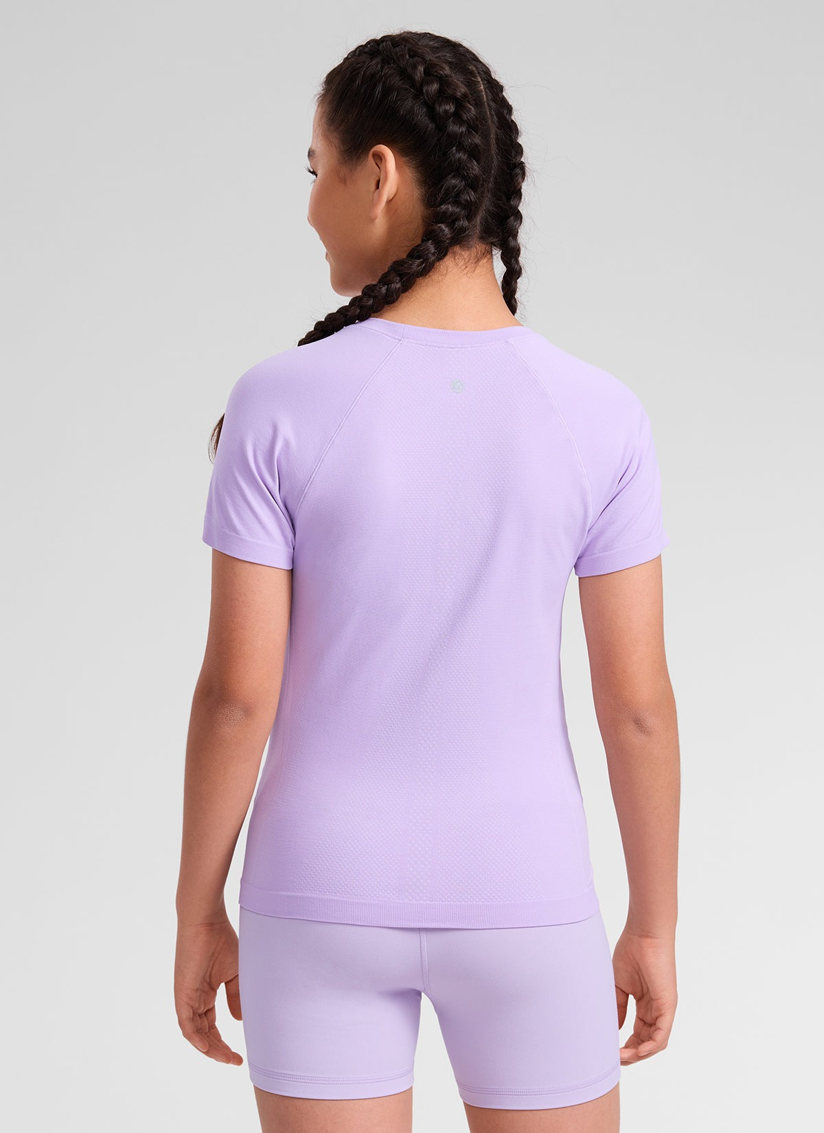 Girls Seamless Hip Length Short Sleeve