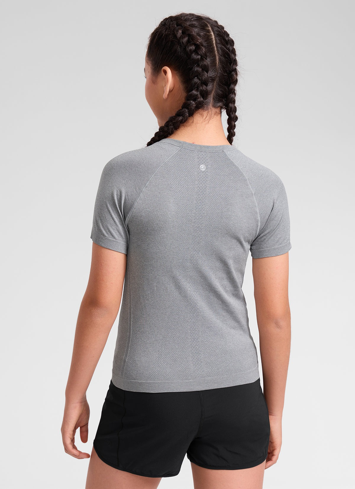 Girls Seamless Hip Length Short Sleeve