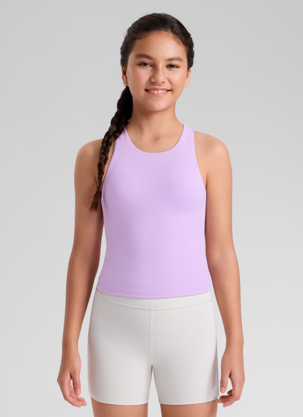 Butterluxe Girls Double Lined Racerback Tank Tops Waist Length