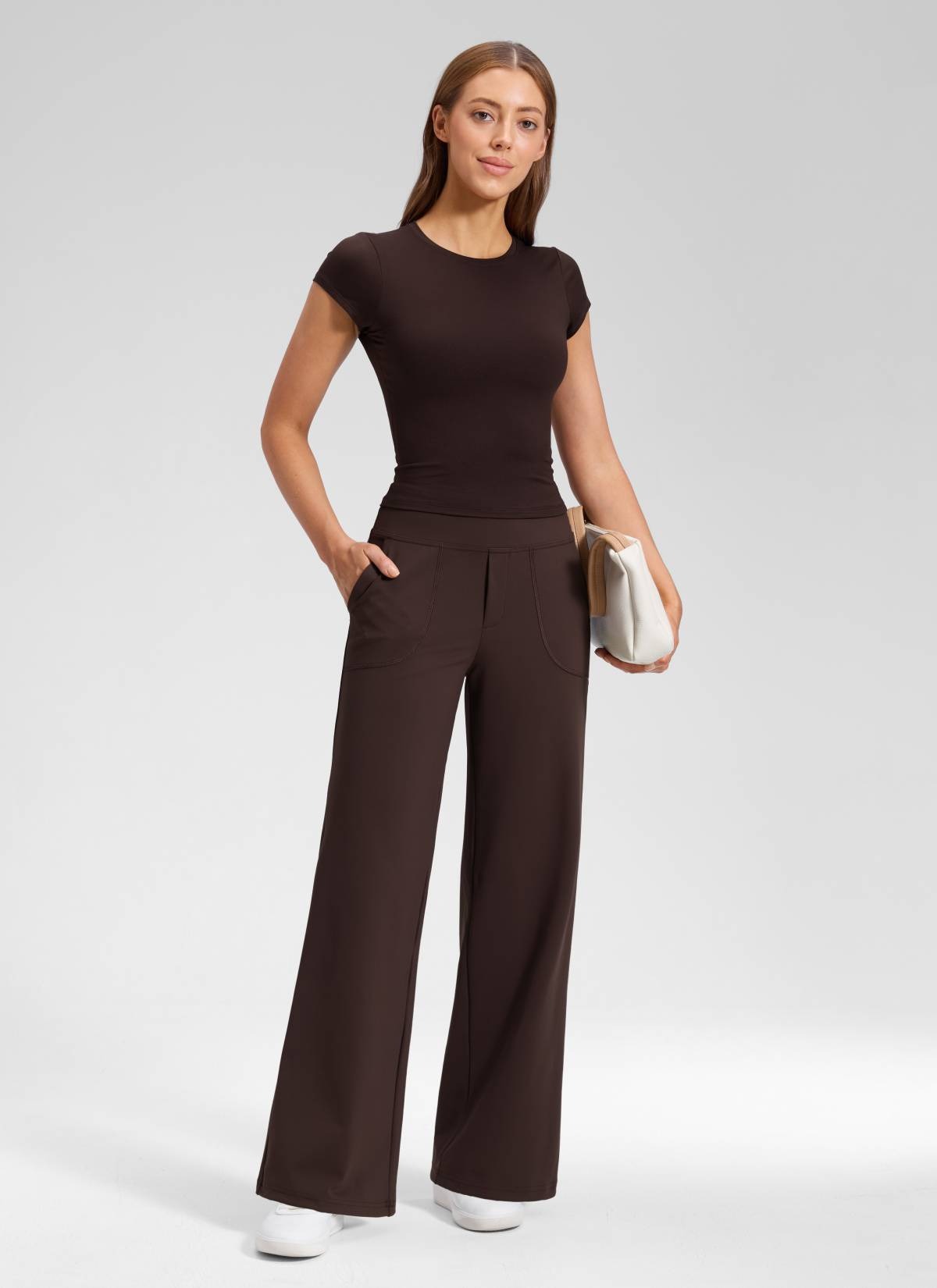 Wide Leg Faux Fly Pocket Pant 30"