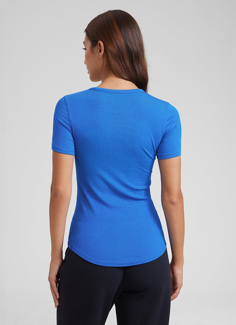 Modal Crew Neck Ribbed Short Sleeve