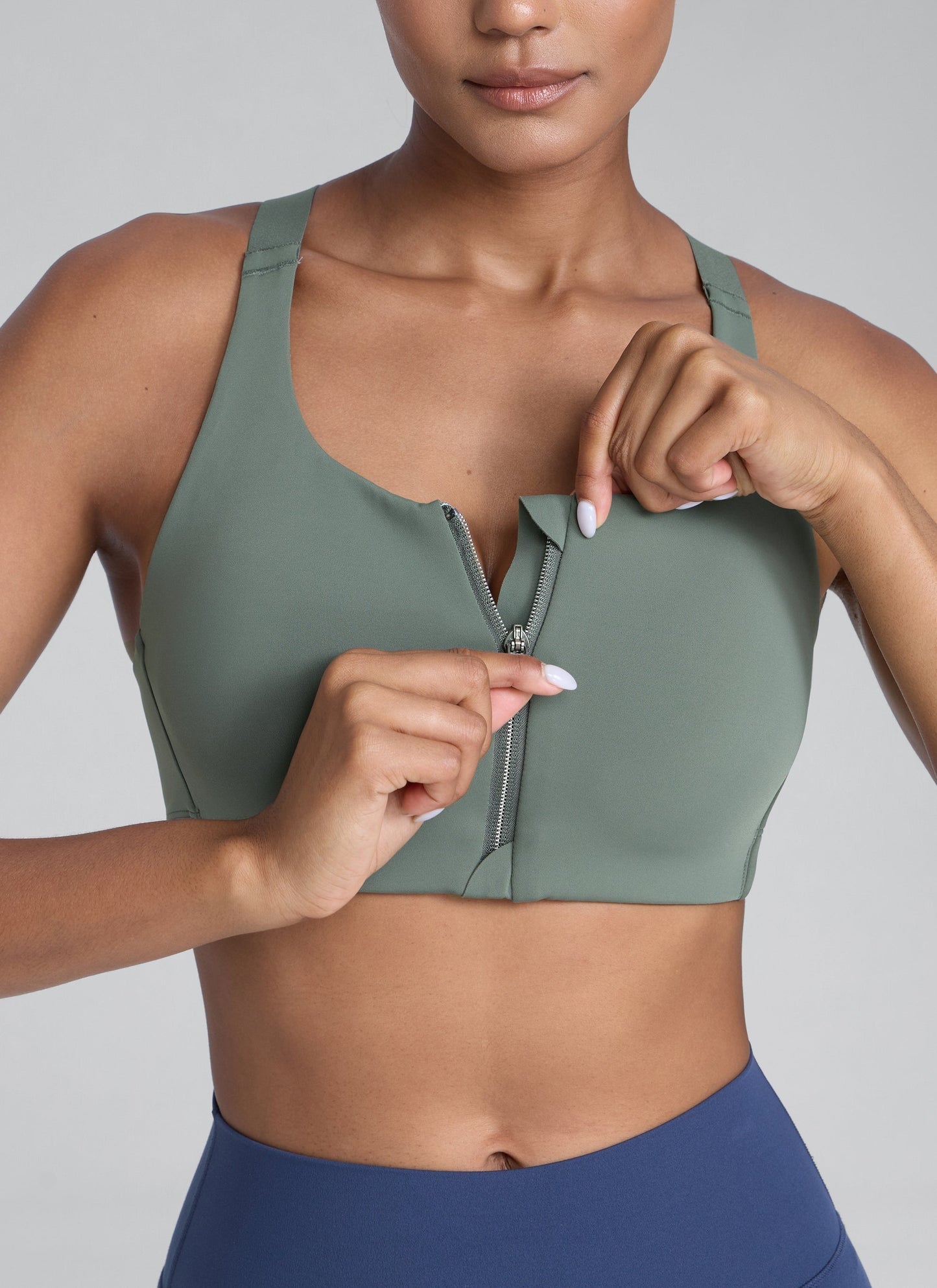Zip Front High Impact Sports Bra