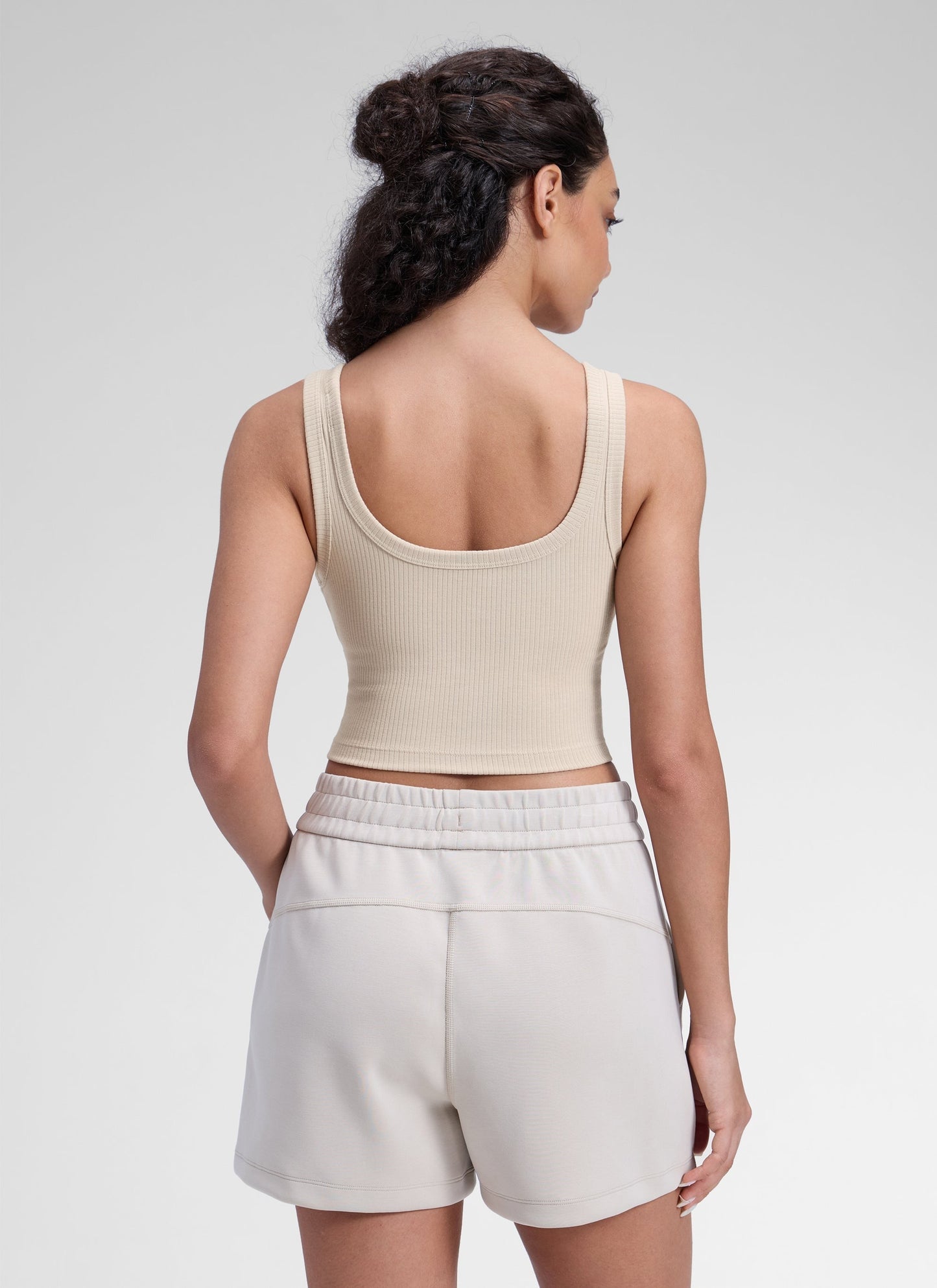 Ribbed U Neck Built in Bra Tank