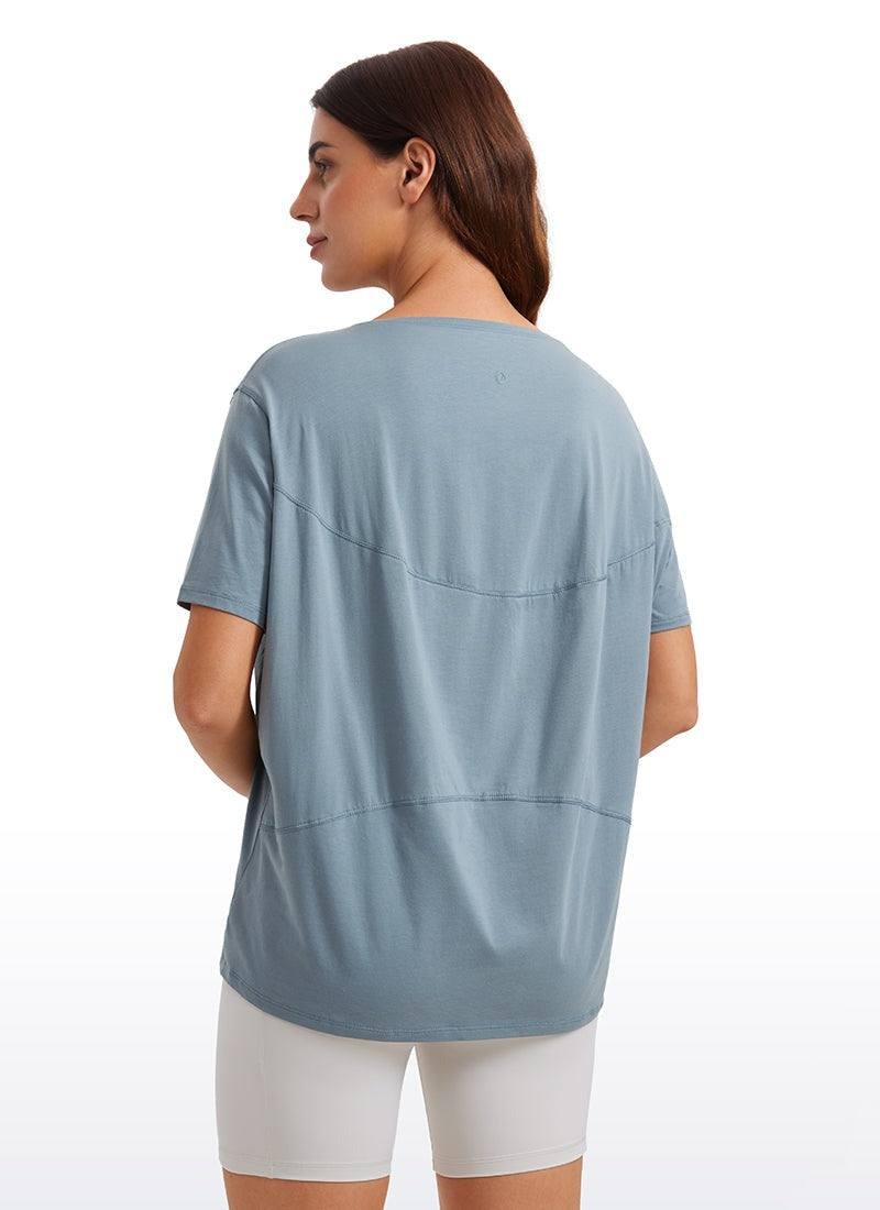 Pima Cotton Boat Neck Short Sleeve