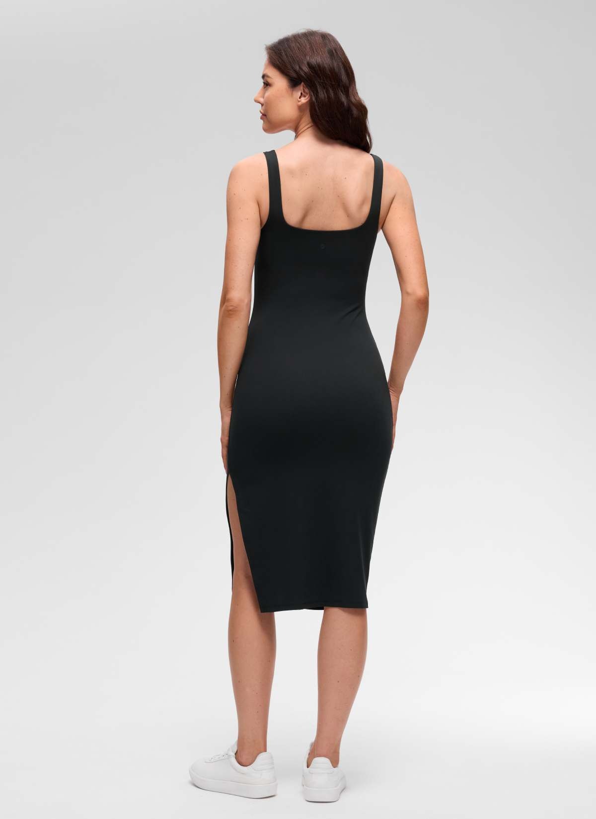 Butterluxe Square Neck Side Split Midi Dress