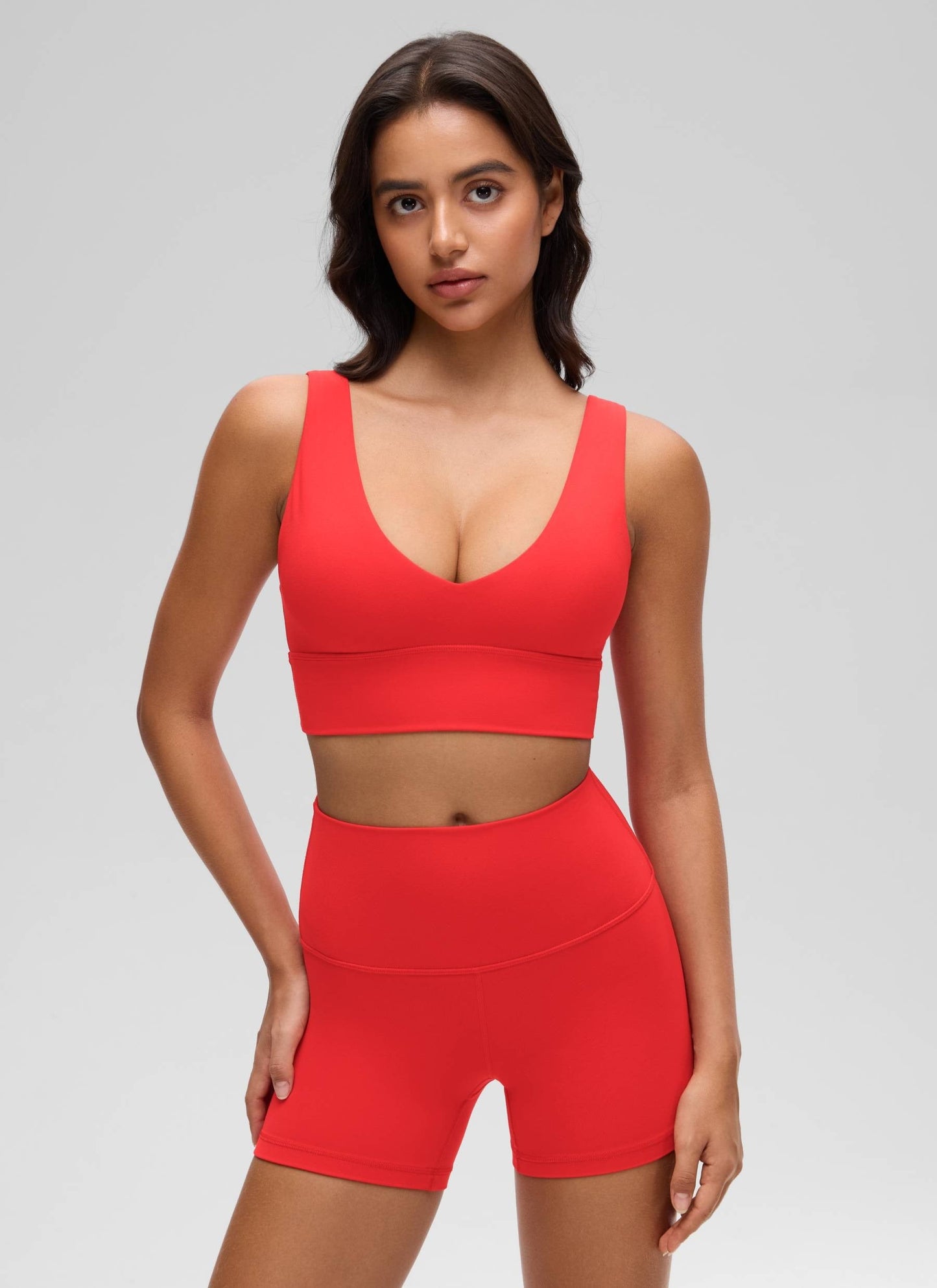 Butterluxe Deep V Neck Longline Sports Bra