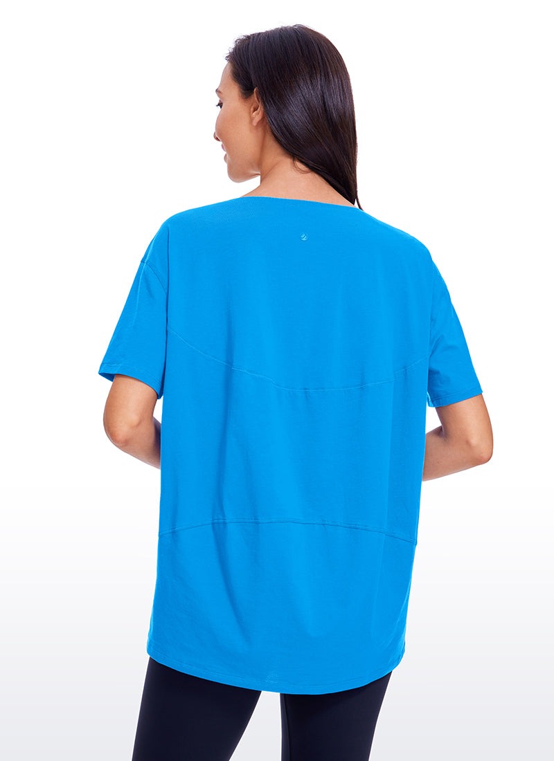 Pima Cotton Boat Neck Short Sleeve
