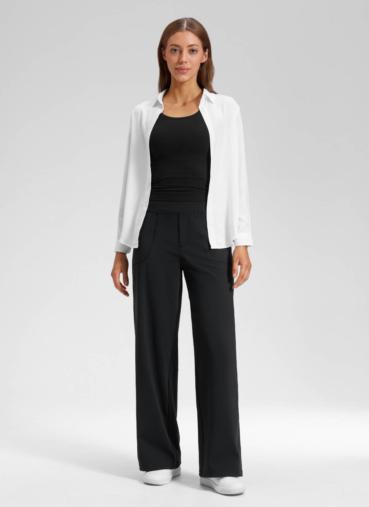 Wide Leg Faux Fly Pocket Pant 30"
