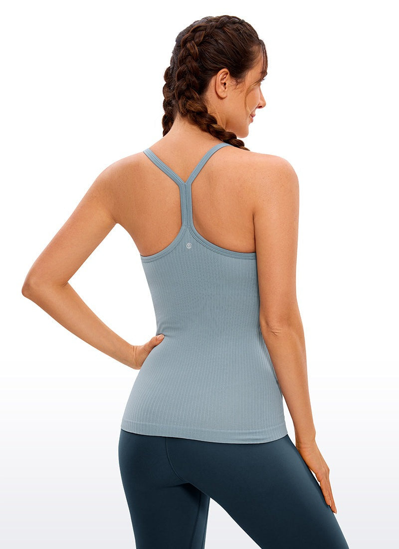 Speedy Seamless Built in Bra Pure color Tank