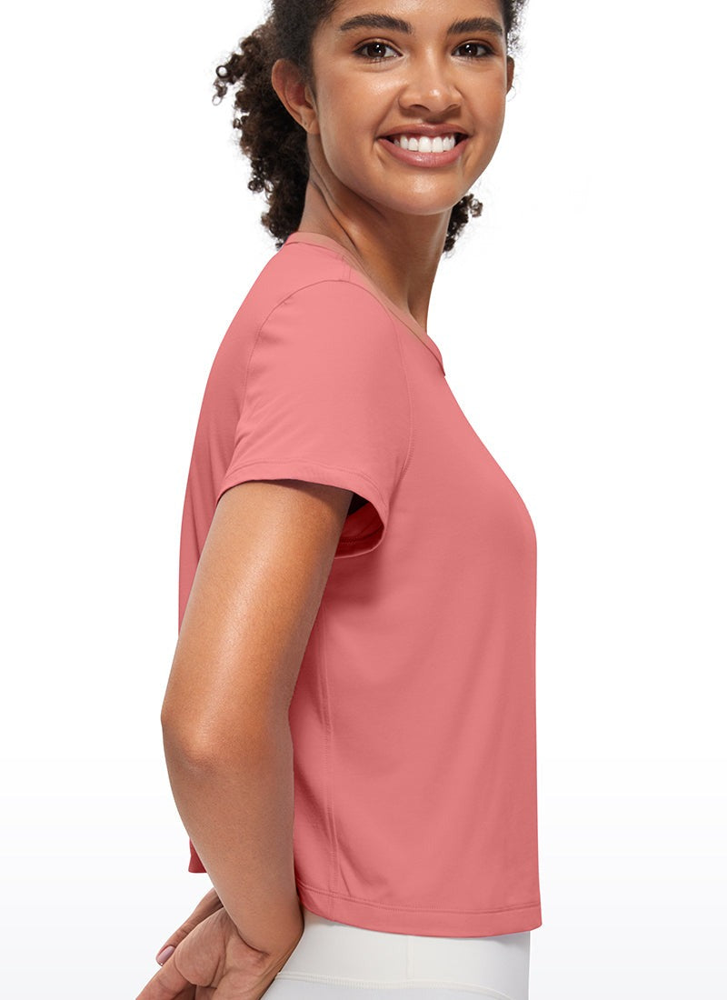 Pima Cotton Classic-Fit Cropped Short Sleeve