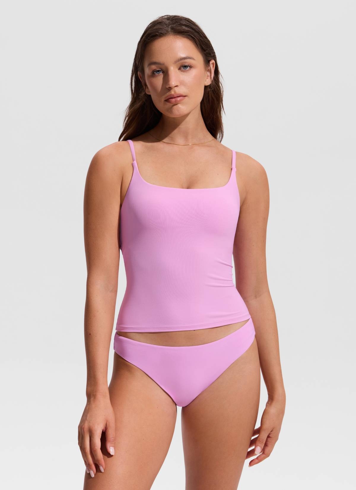 U Neck Twist Back Tankini Top