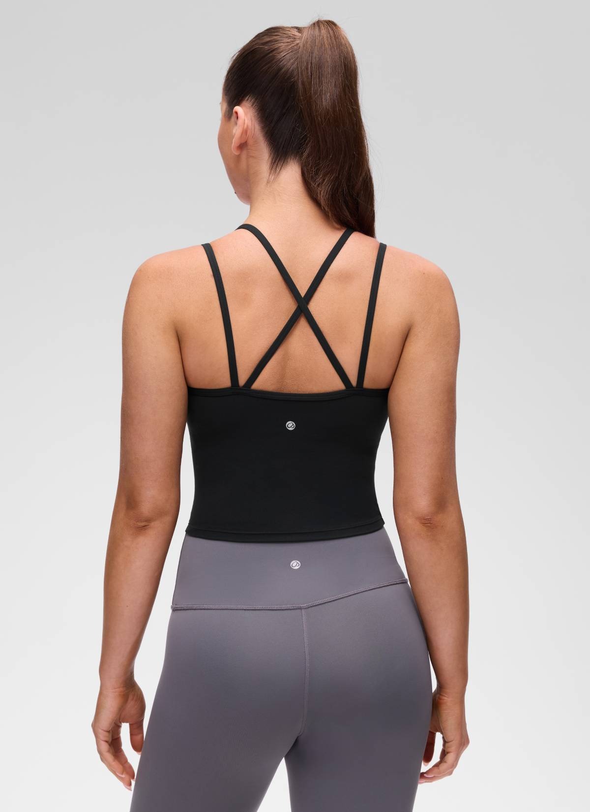 Butterluxe V Neck Cross Back Built in Bra Tank