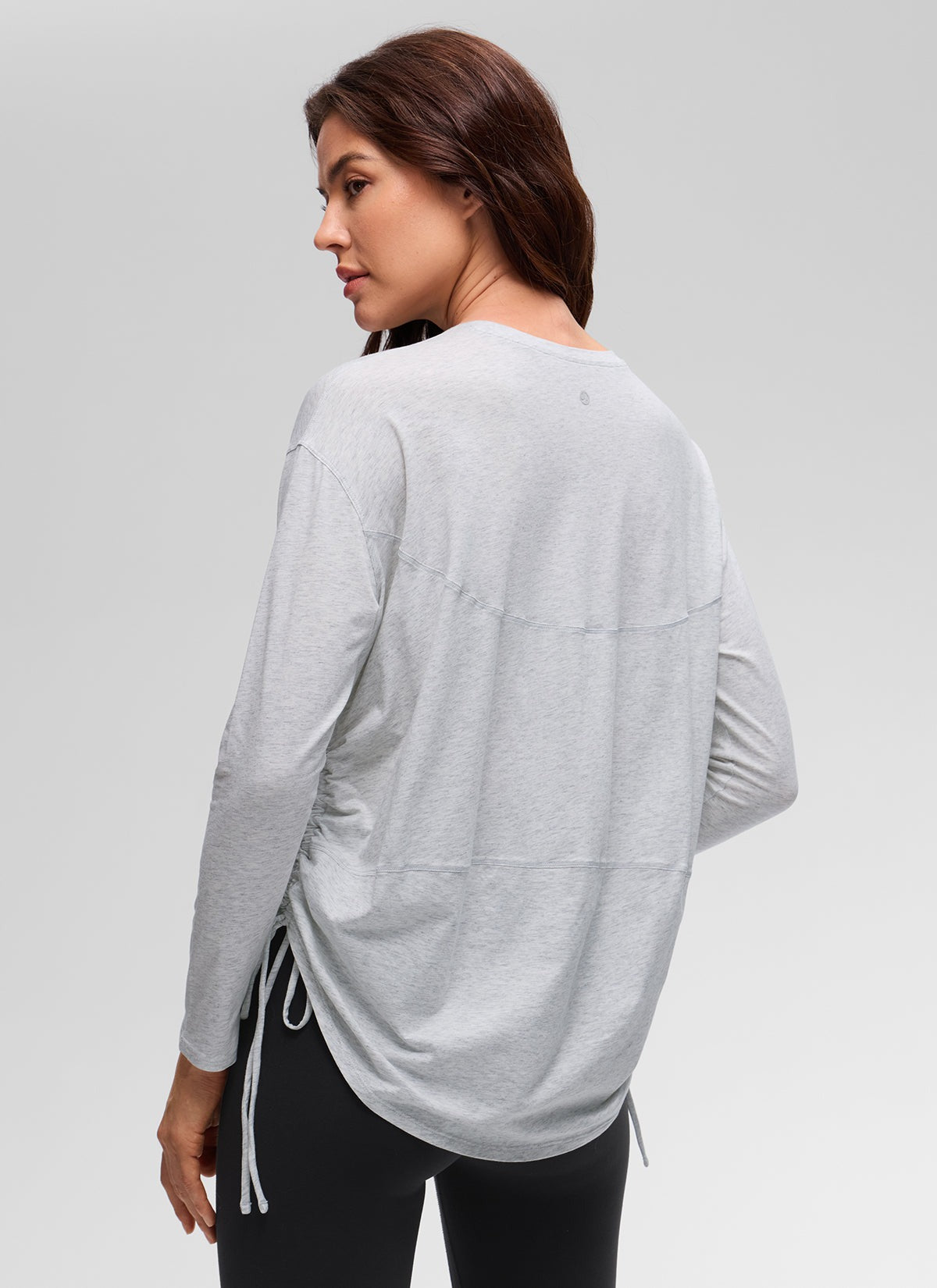 Pima Cotton Hip Length Ruched Long Sleeve