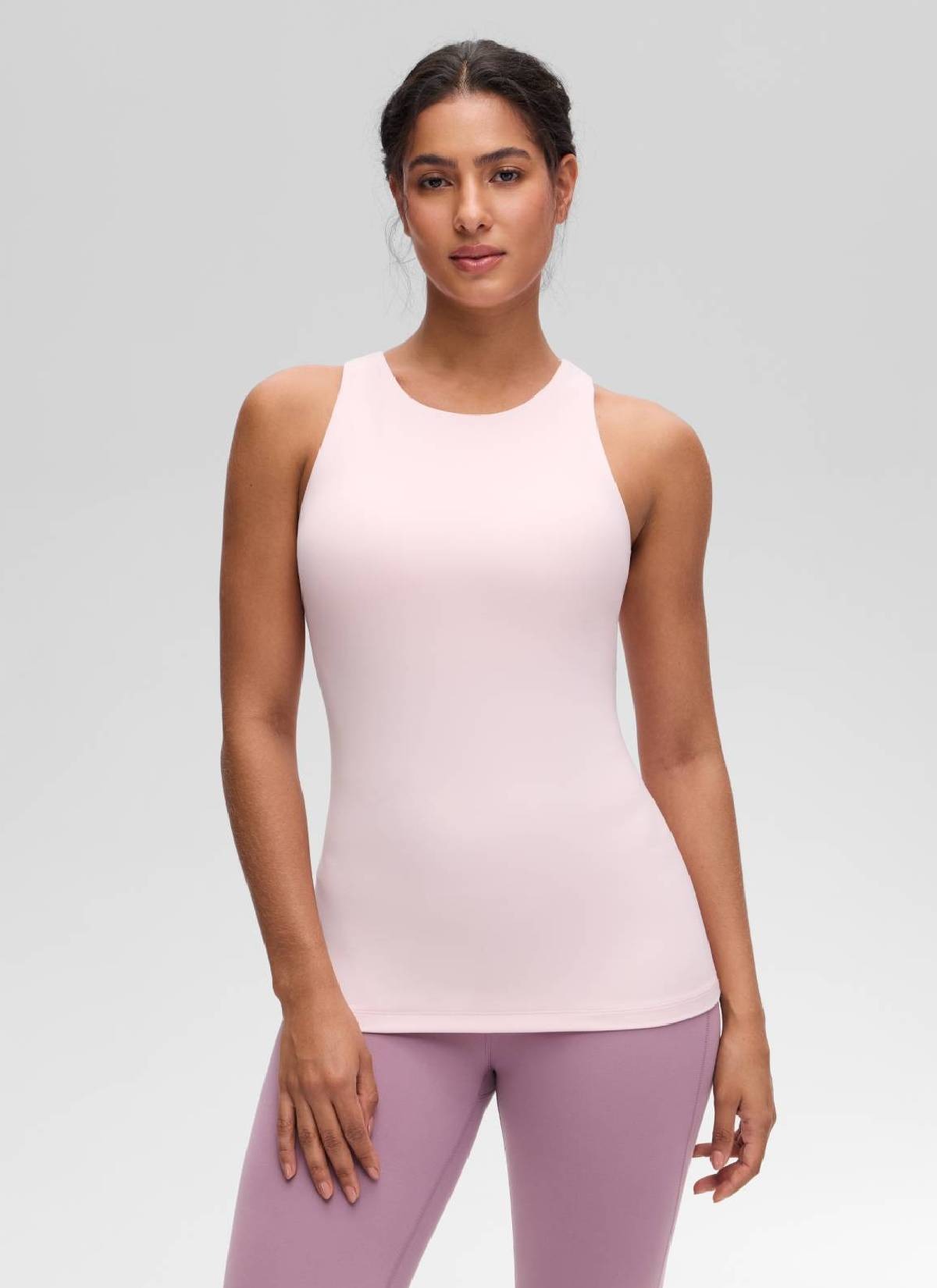 Butterluxe Hip Length Built-in Bra Tanks High Neck