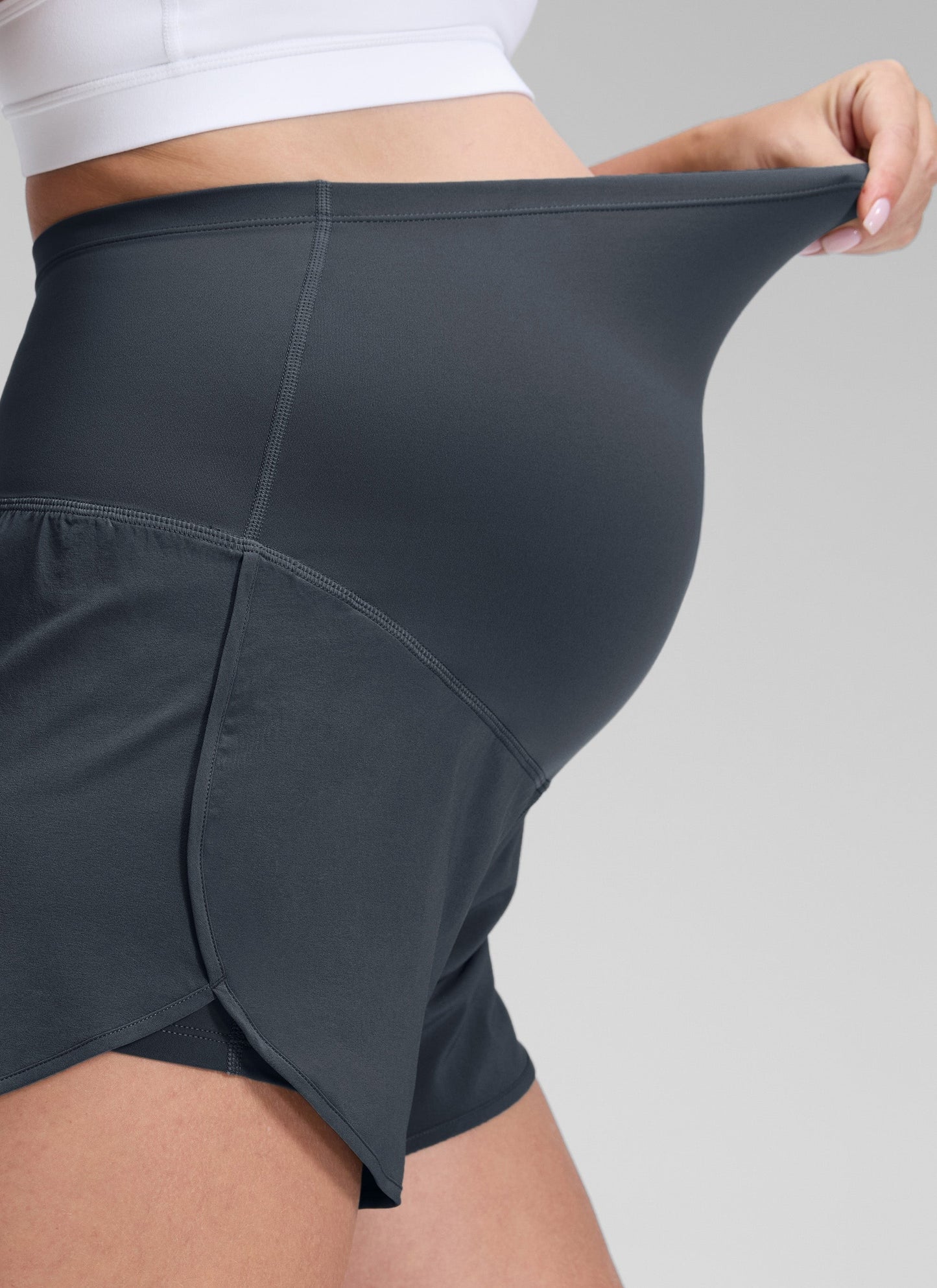 Feathery-Fit Soft 2 in 1 Maternity Shorts 3''