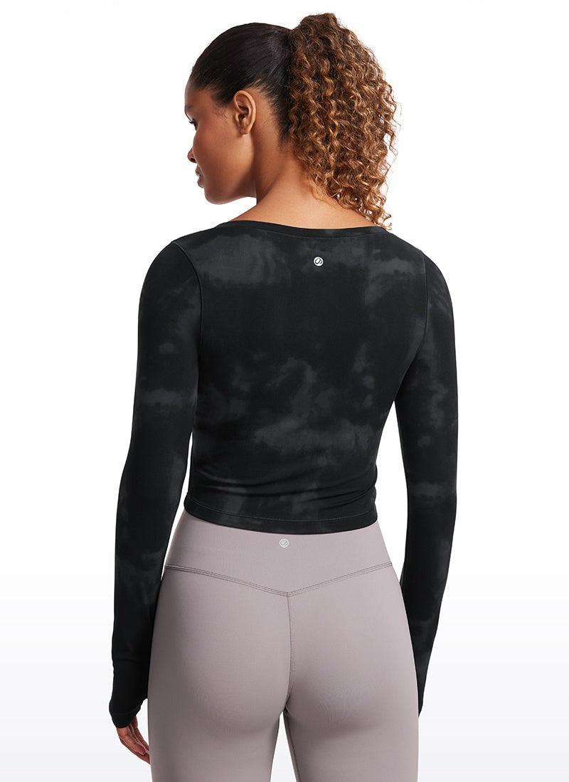 Butterluxe Scoop Neck Cropped Long Sleeve