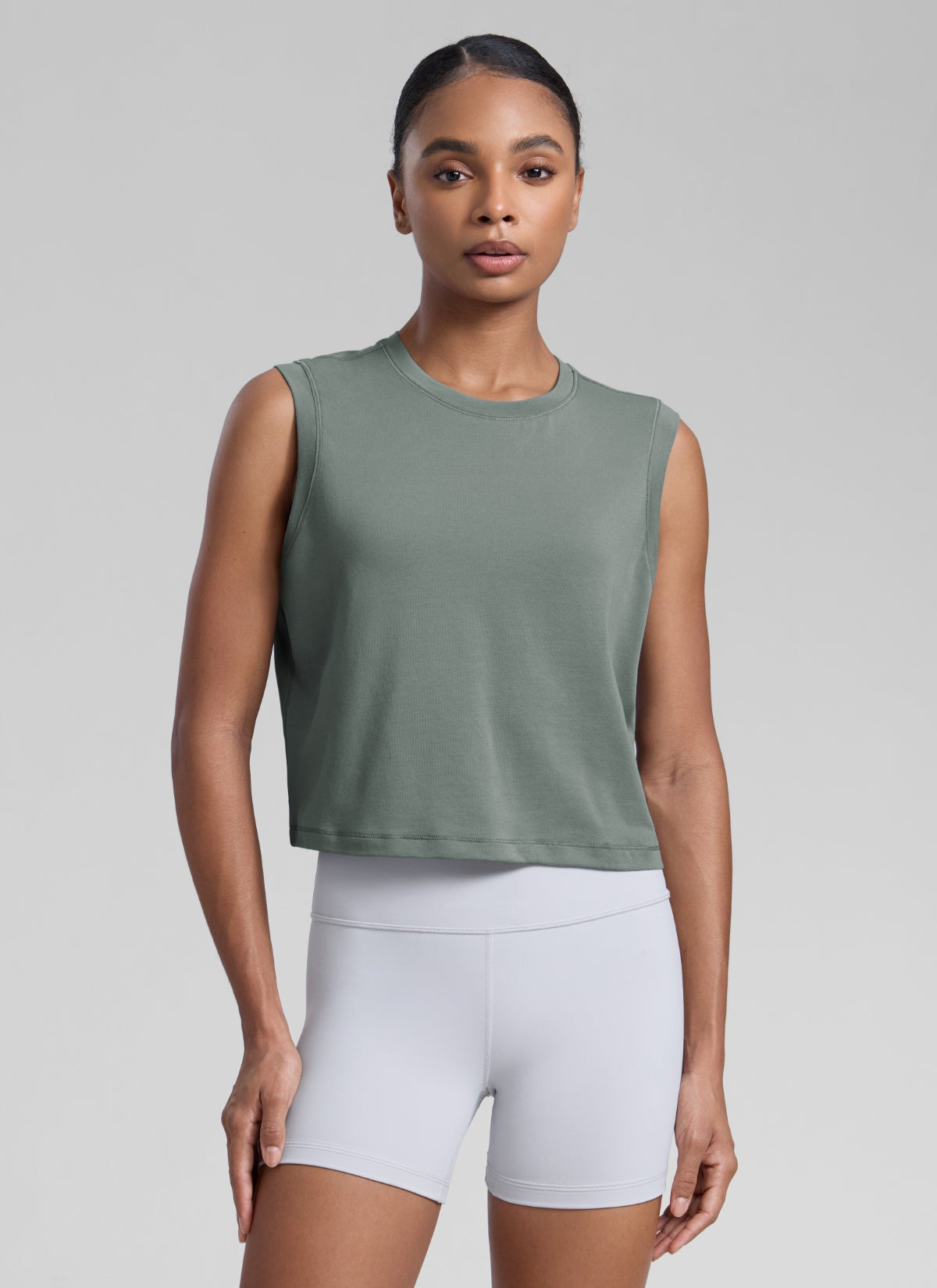Poly Cotton-Blend Muscle Tank