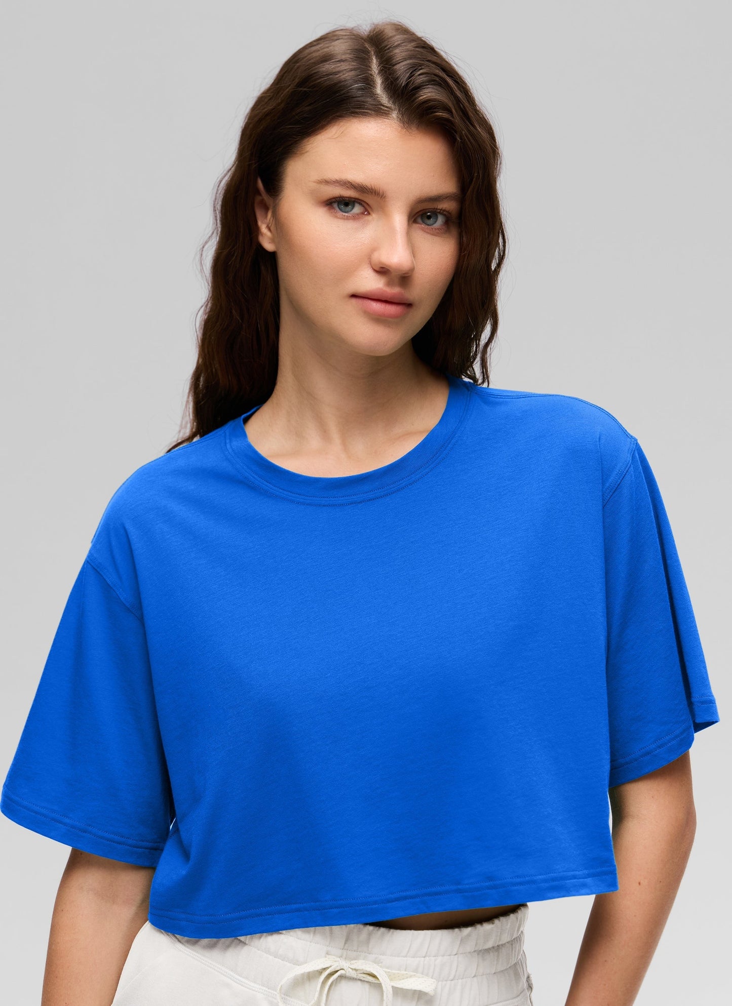 Pima Cotton Cropped Short Sleeve