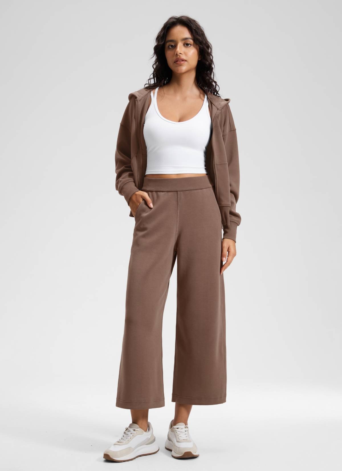 SoftAura Wide Leg Cropped Sweatpant 25"