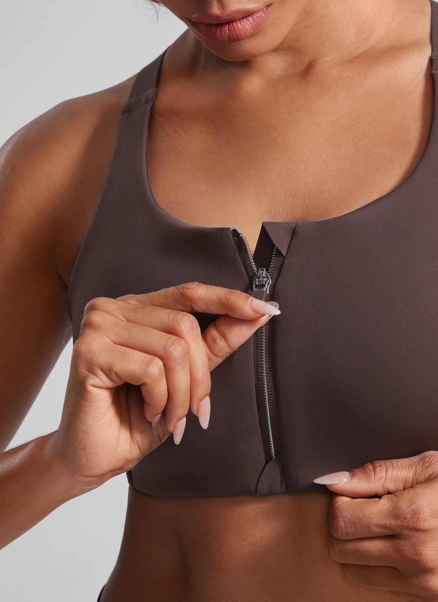 Zip Front High Impact Sports Bra