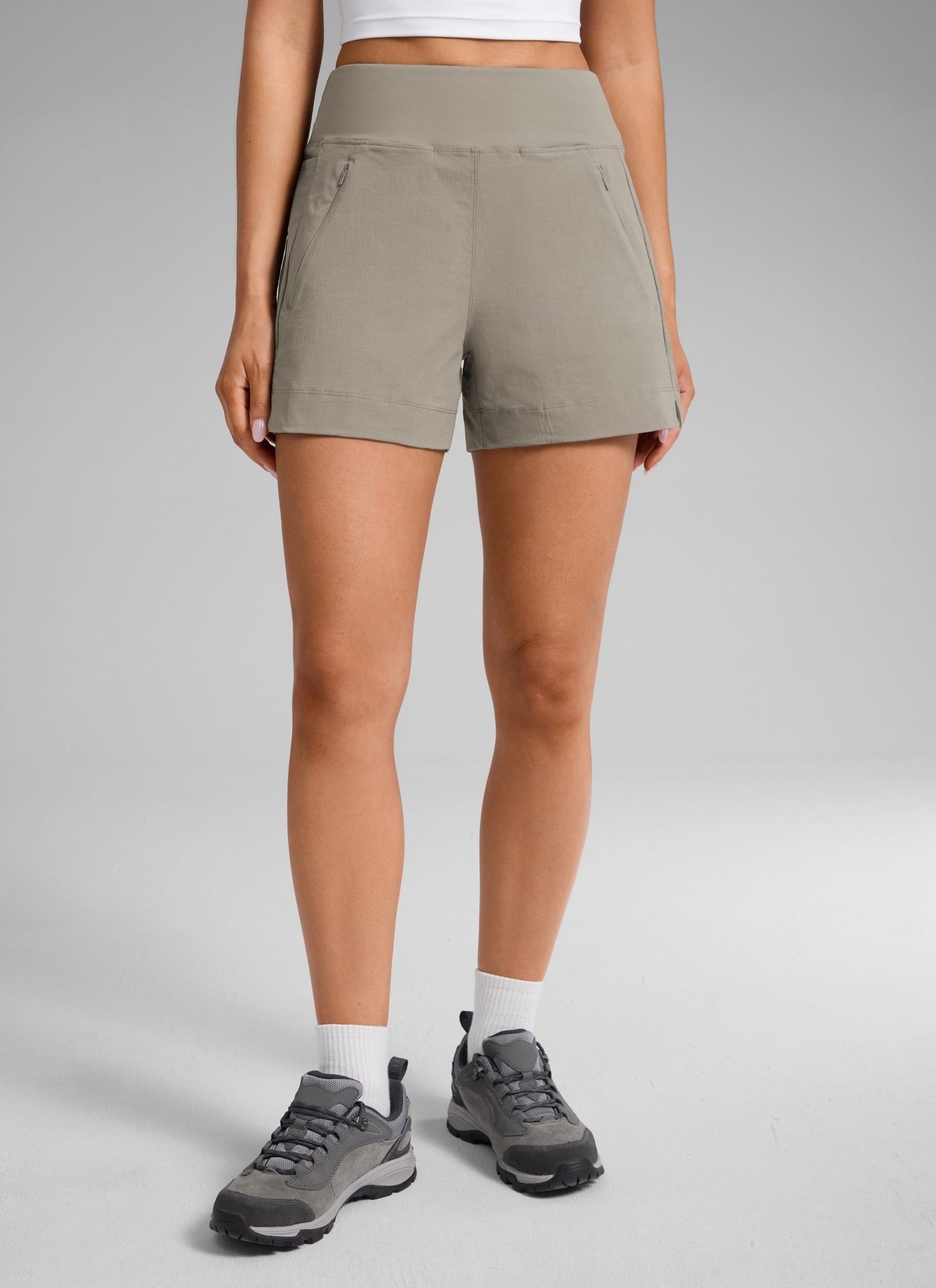 Ripstop Zip Pocket Mid Rise Shorts 4''