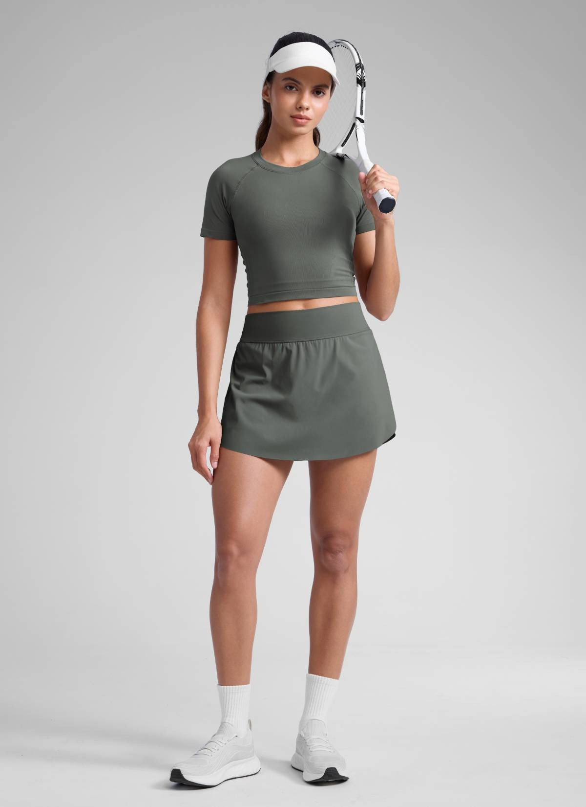 A Line High Rise Pocket Side Slit Skirt 14.5''