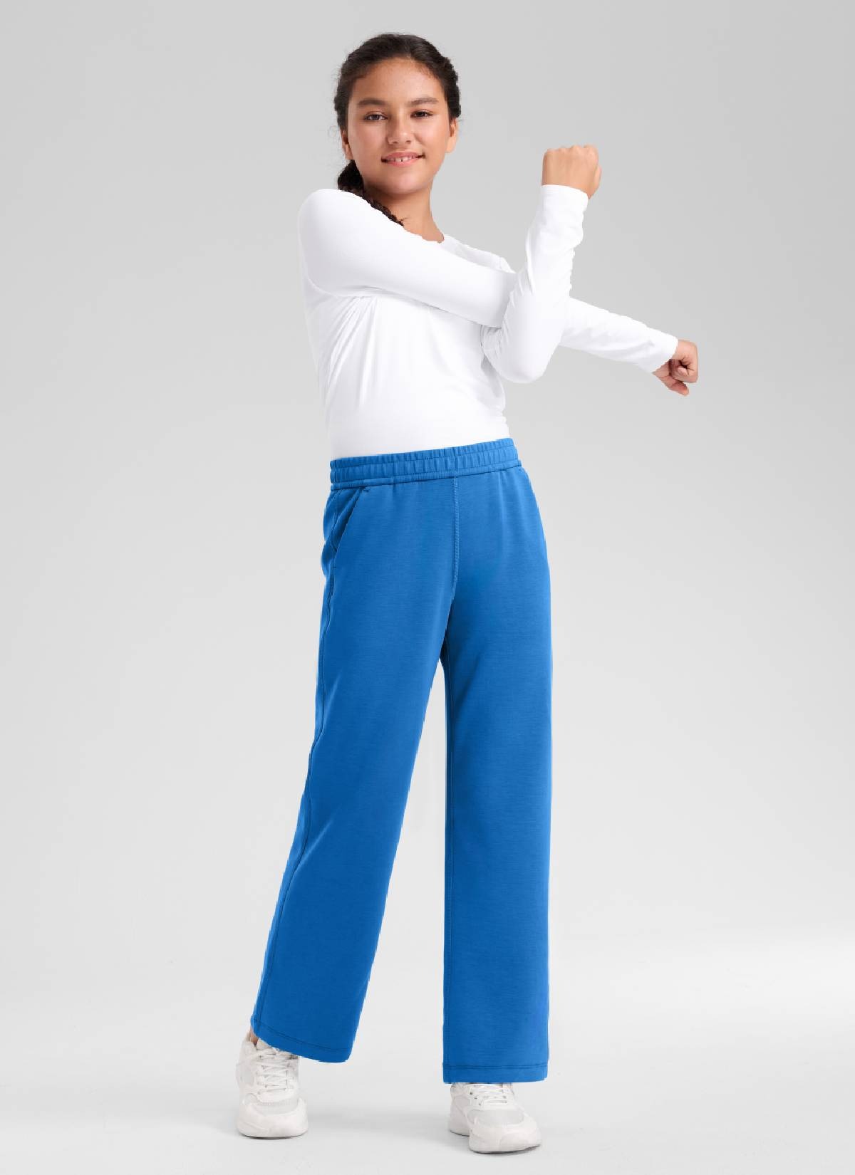 SoftAura Girls High Rise Wide Leg Sweatpant