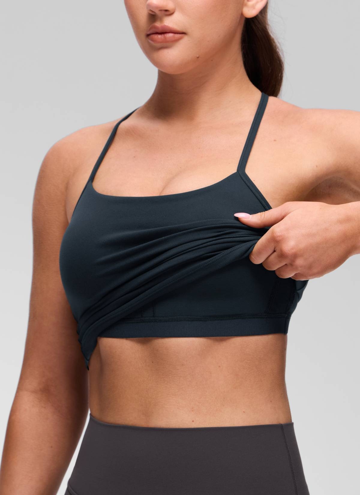 Butterluxe Waist Length Y Back Built in Bra Tank