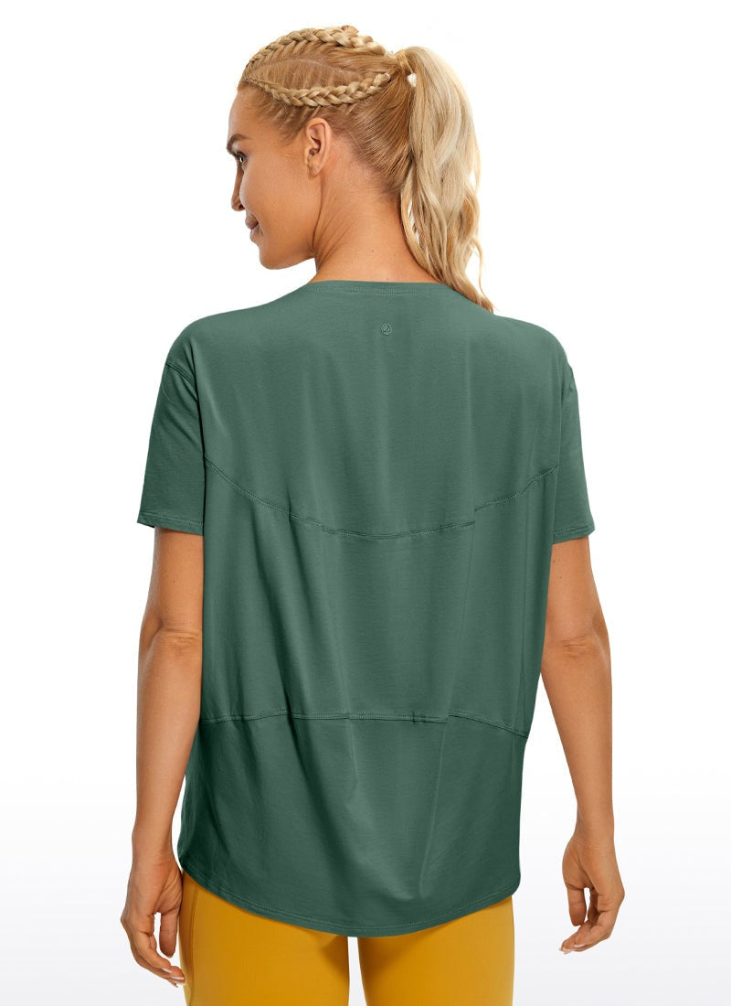 Pima Cotton Boat Neck Short Sleeve