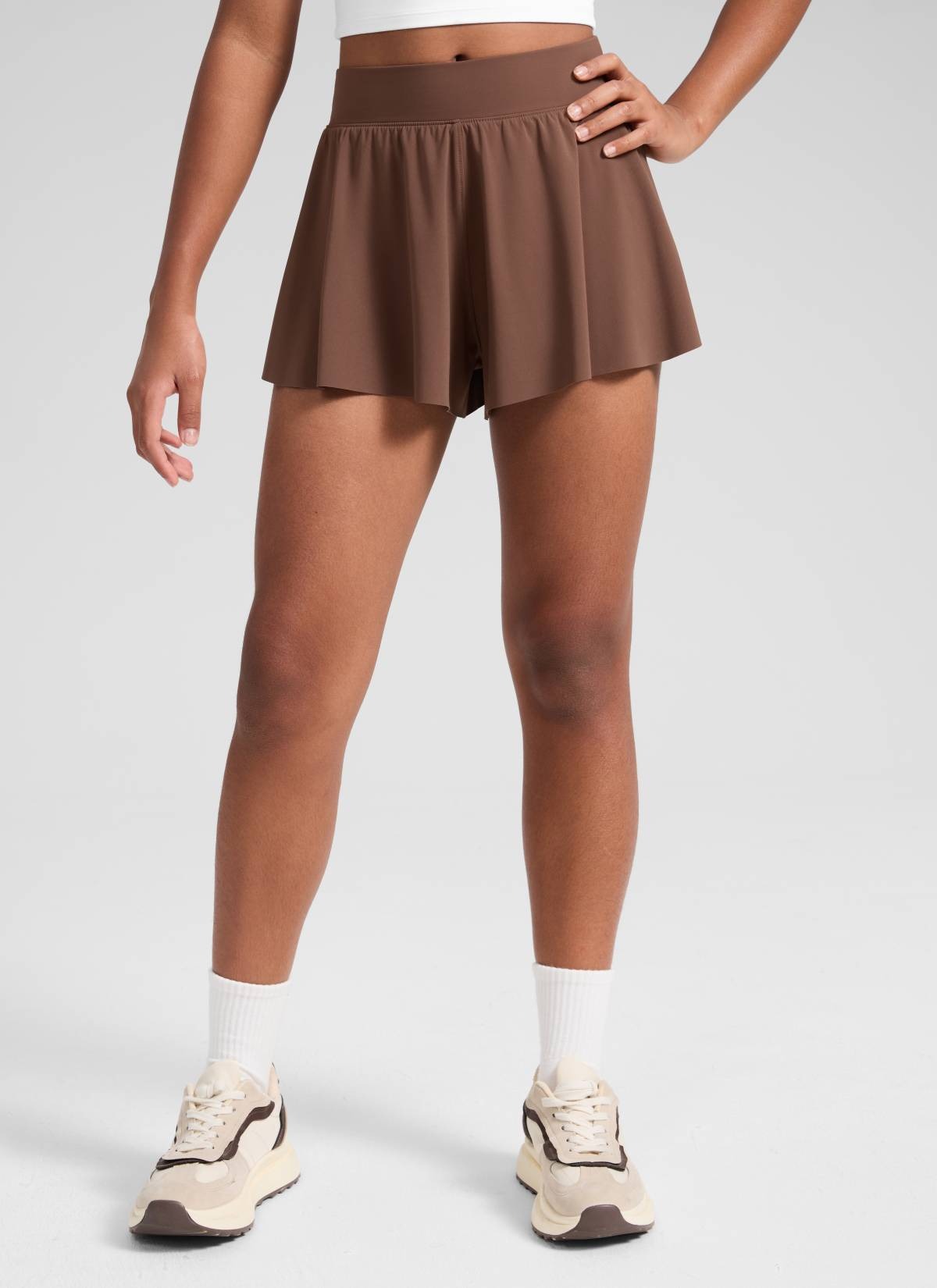 Girls High Rise 2 in 1 Flowy Sport Shorts 2.5''
