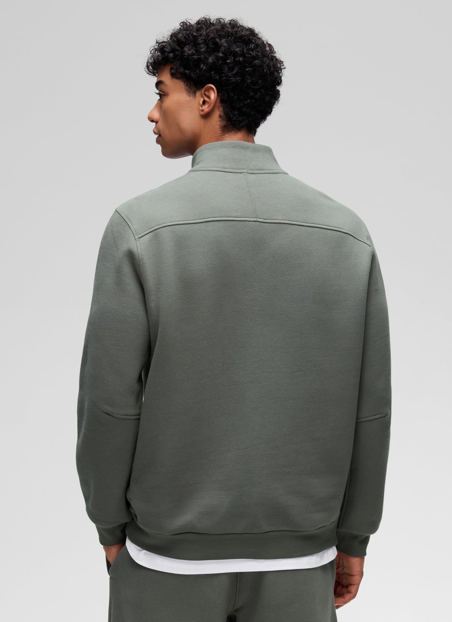 Fleece Lined Half Zip Sweatshirts Mock Neck
