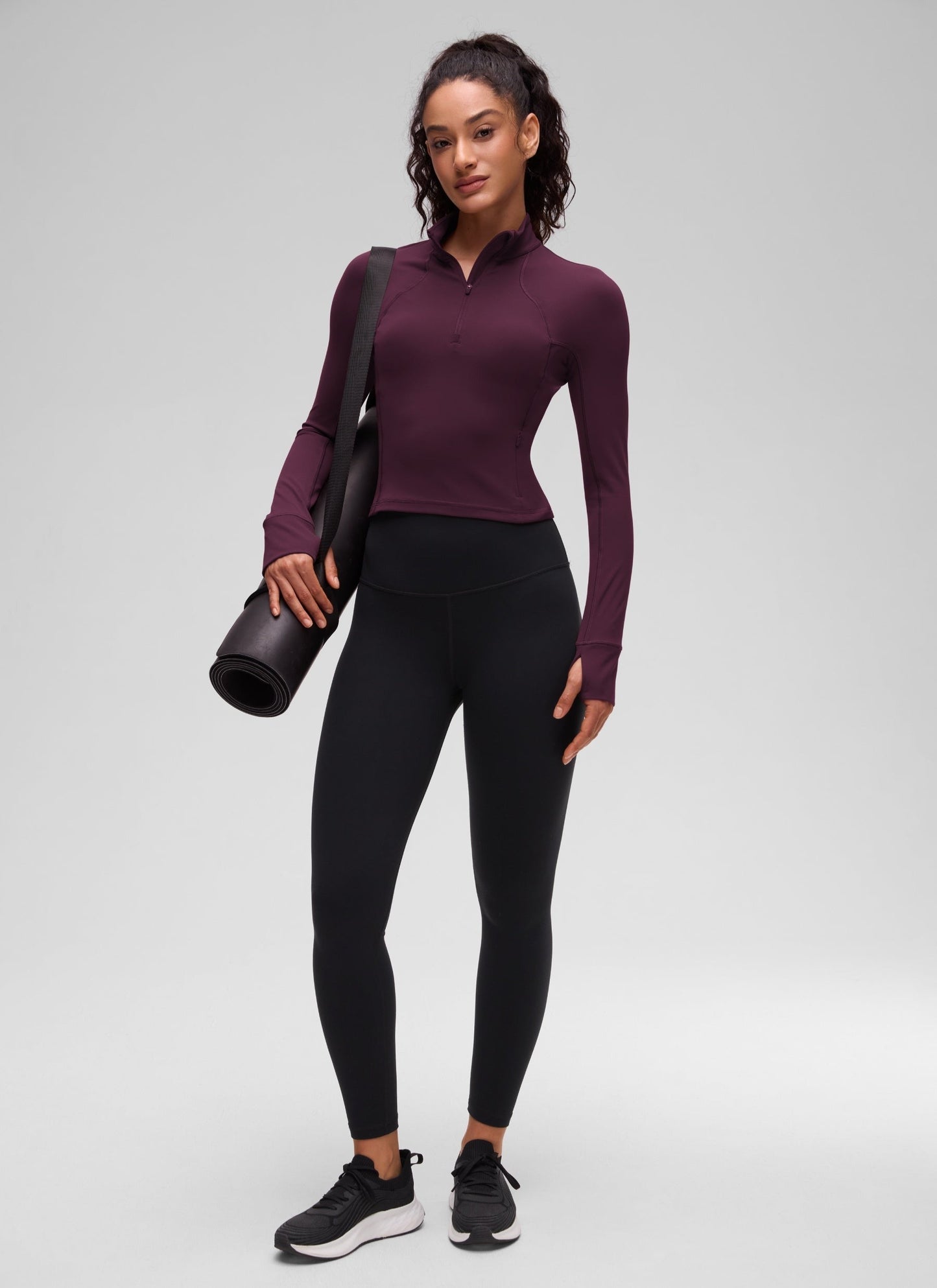 Butterluxe Half Zip Cropped Long Sleeve