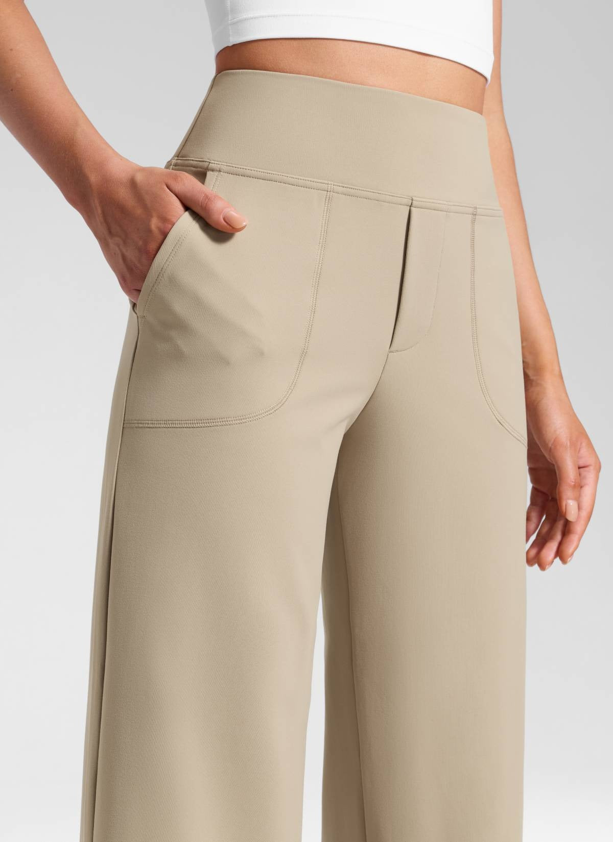 Wide Leg Faux Fly Pocket Pant 30"