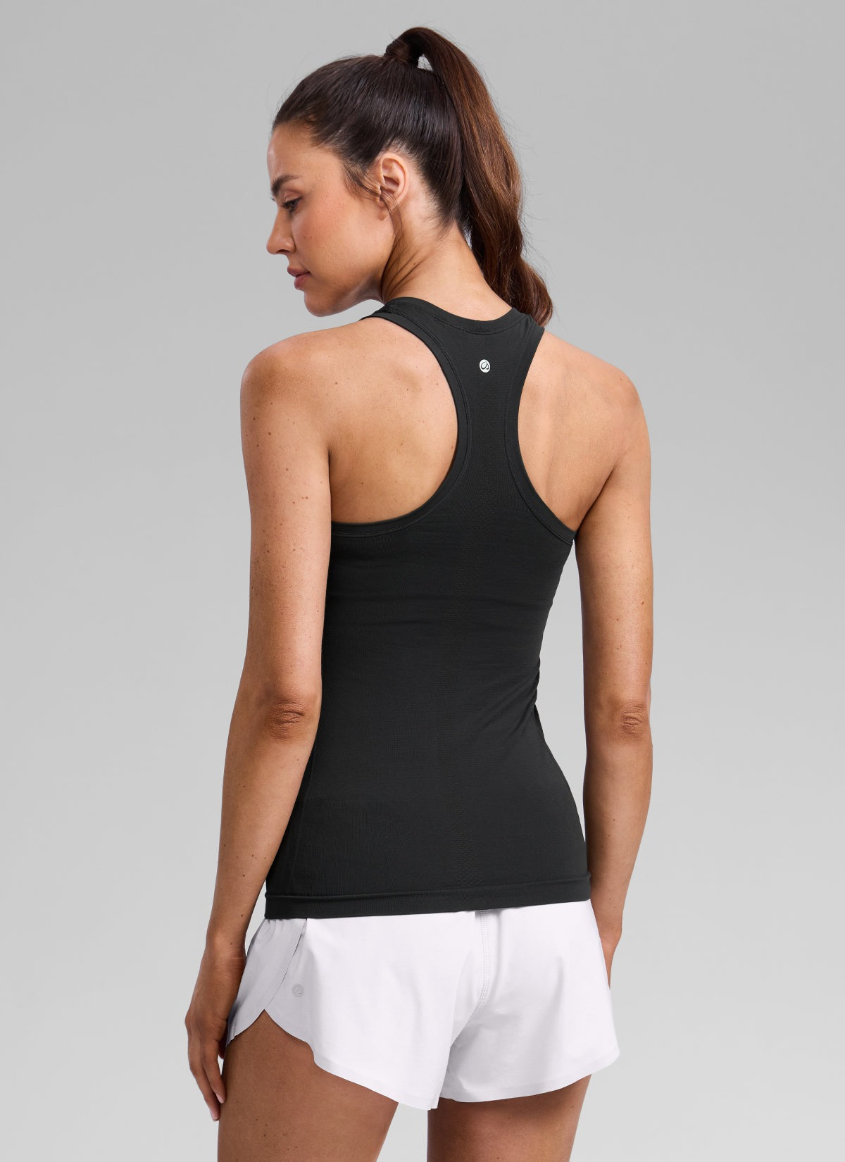 Seamless Racerback High Crewneck Hip Tank