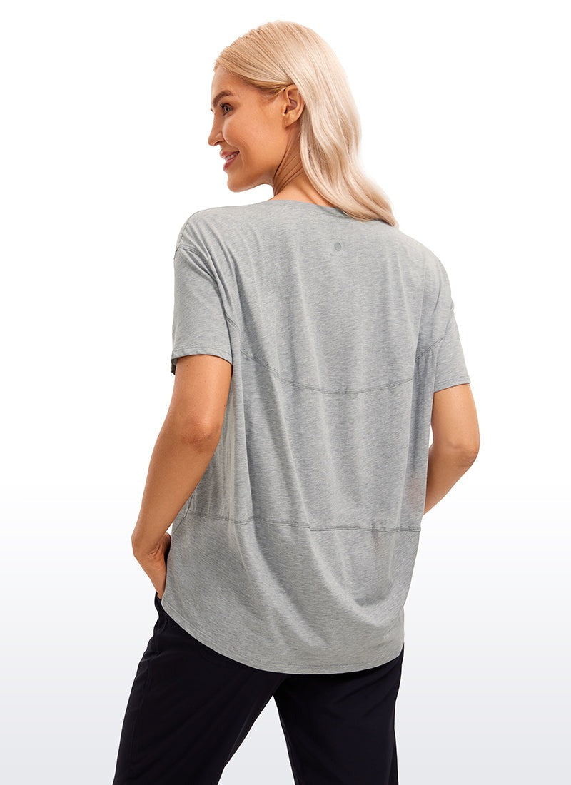 Pima Cotton Boat Neck Short Sleeve