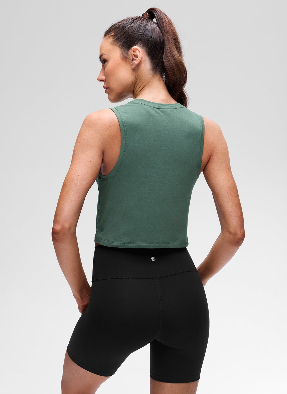 Pima Cotton Crewneck Crop Tank