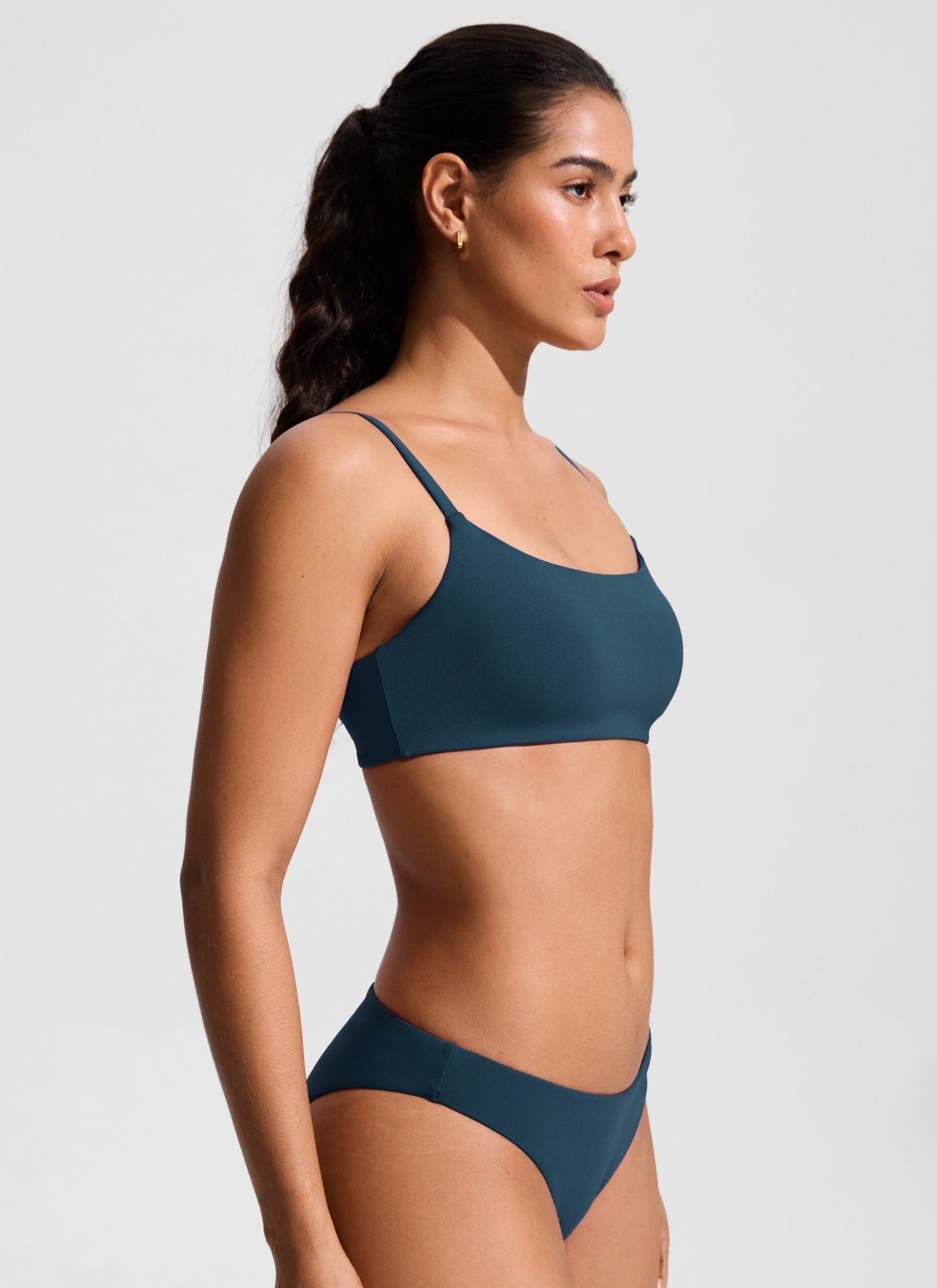 Scoop Neck Adjustable Strap Bikini Top