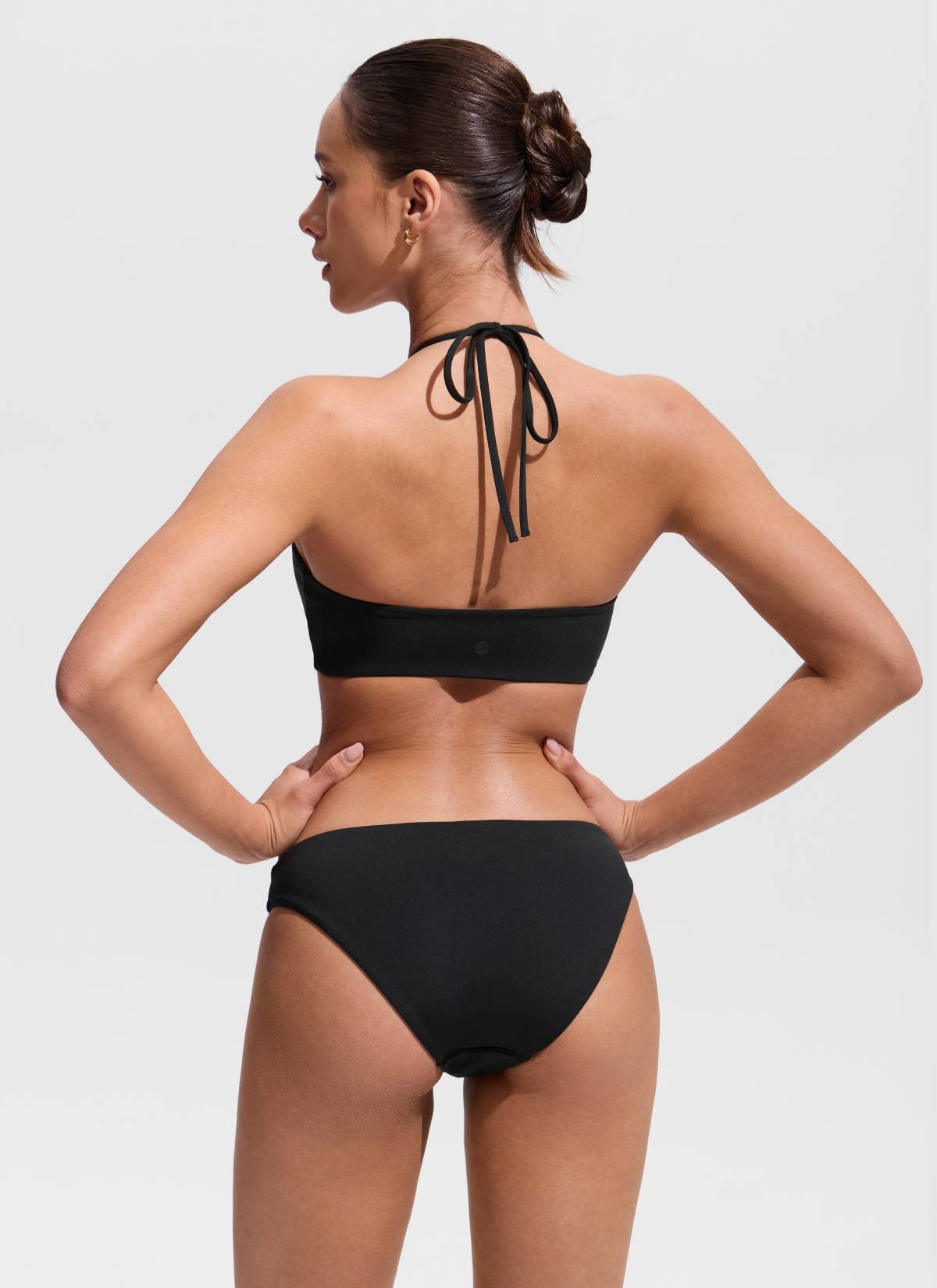Halter Crewneck Self Tie Bikini Top