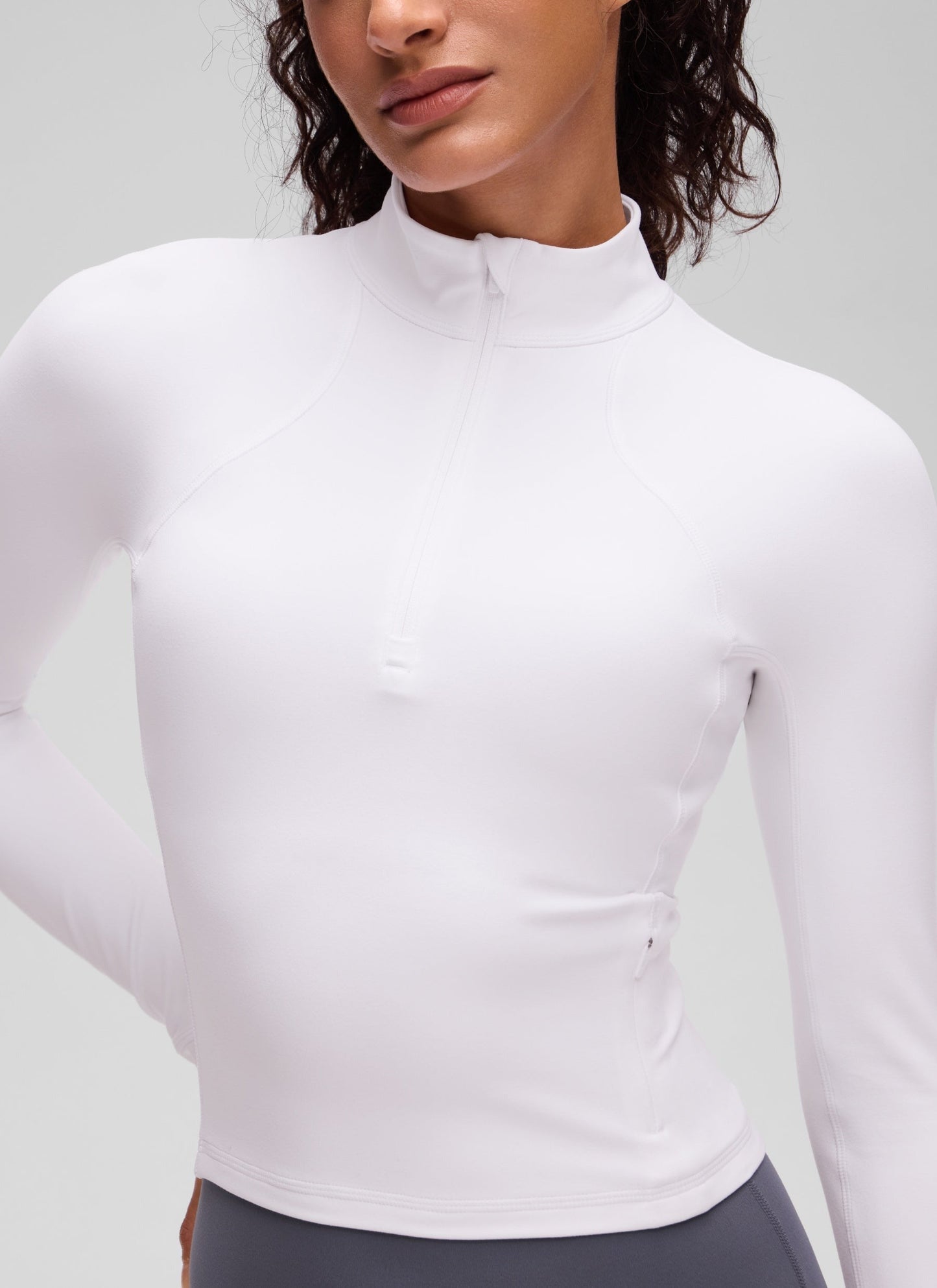 Butterluxe Half Zip Cropped Long Sleeve