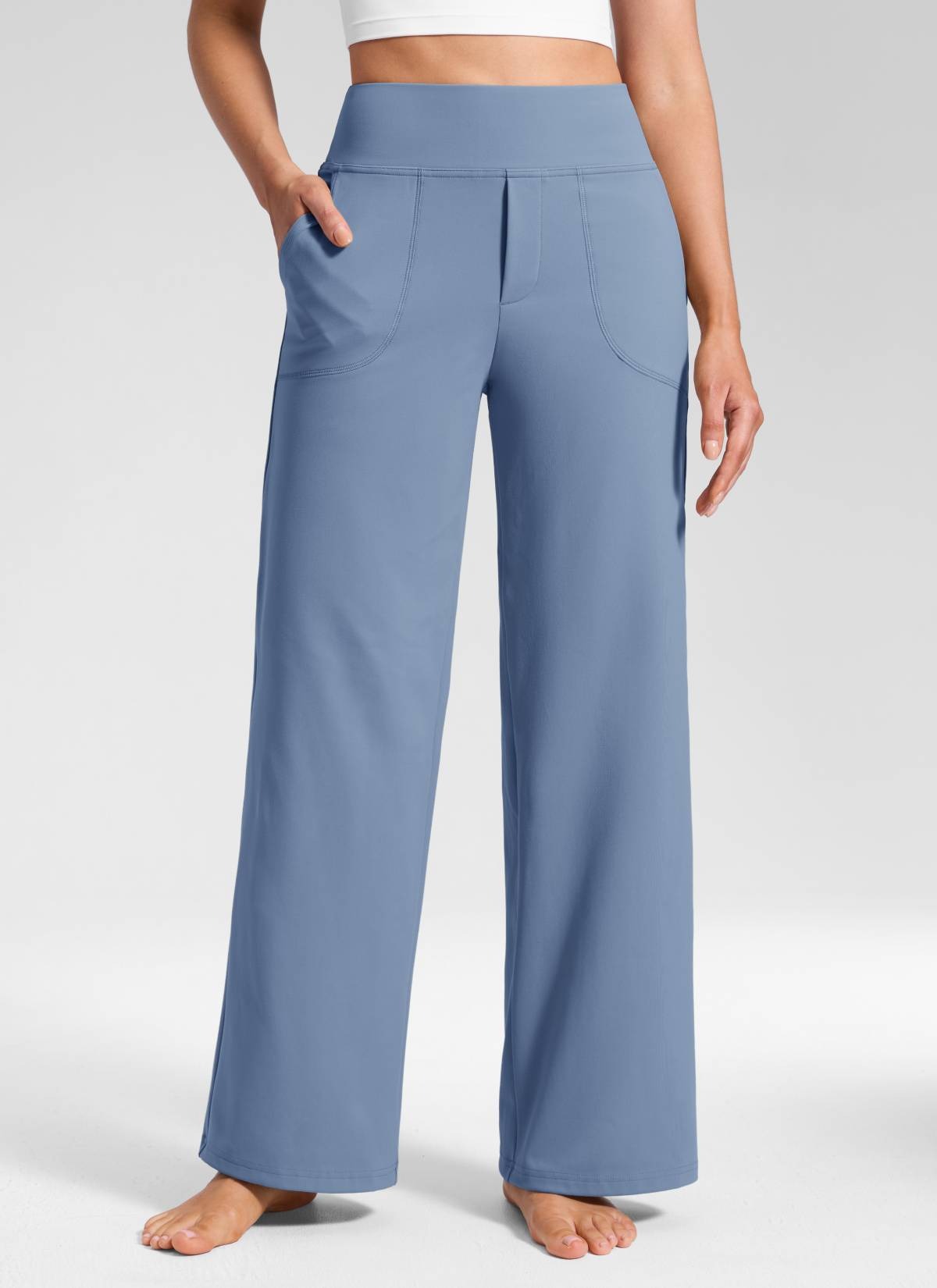 Wide Leg Faux Fly Pocket Pant 30"