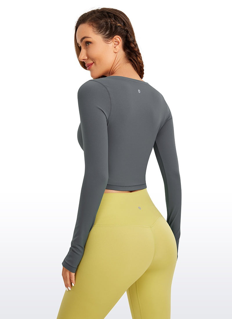 Butterluxe Scoop Neck Cropped Long Sleeve
