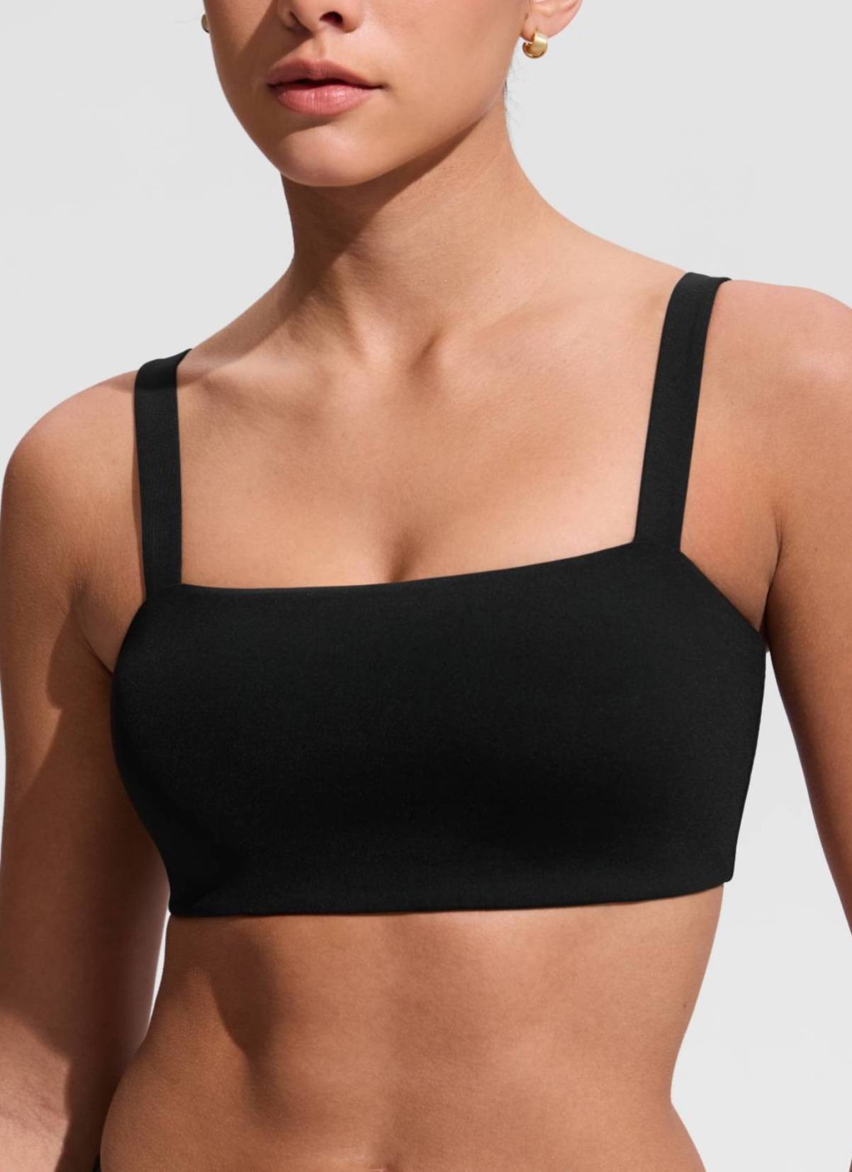 Square Neck Wide Flat Straps Bikini Top