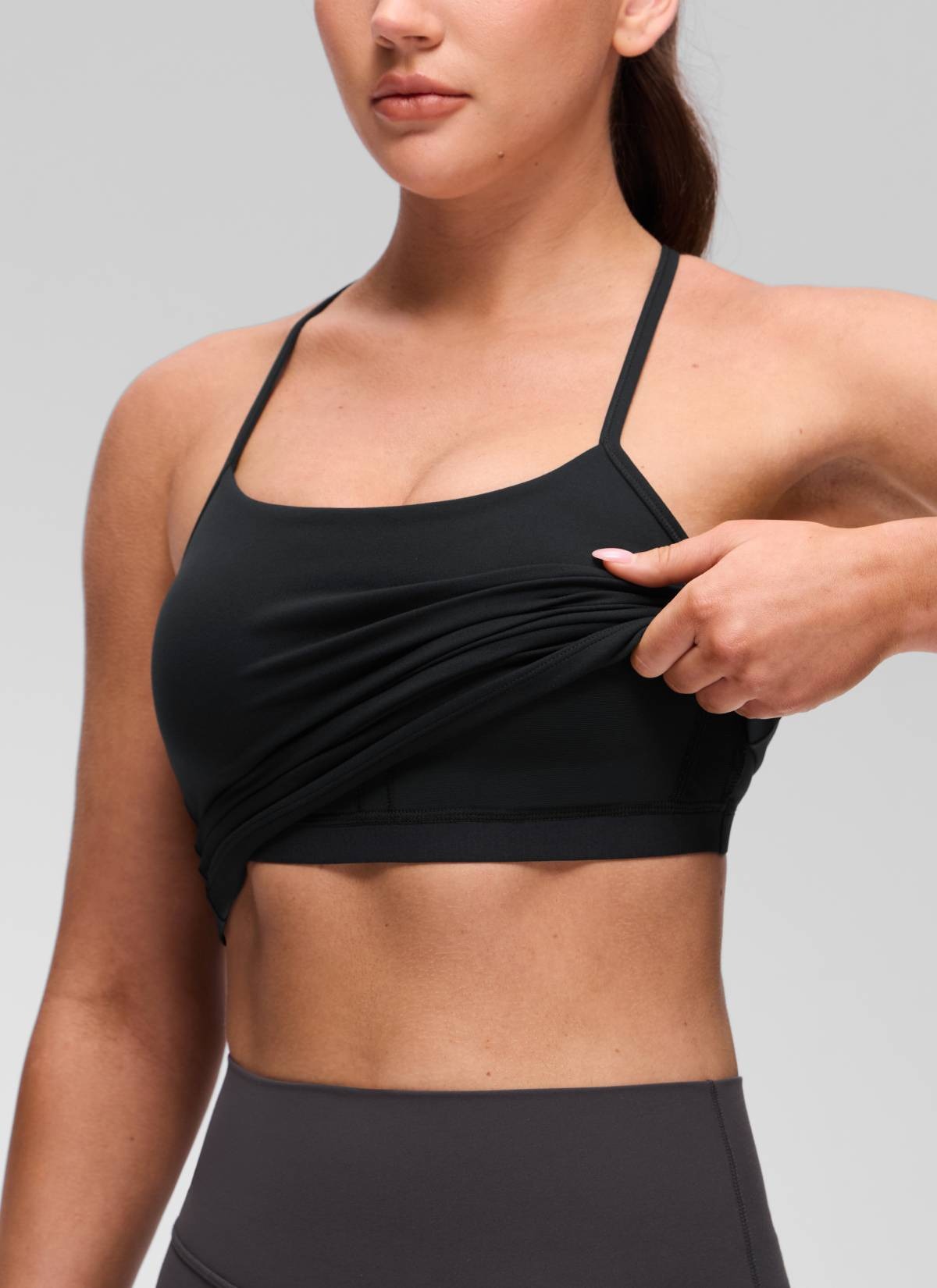 Butterluxe Waist Length Y Back Built in Bra Tank