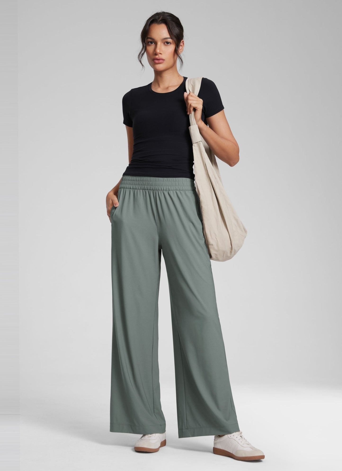 Feathery-Fit Drapey Wide Leg Casual Pant 28"