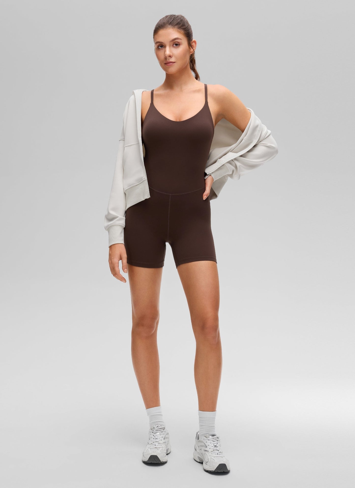Butterluxe Cross Back Built in Bra Romper 5''