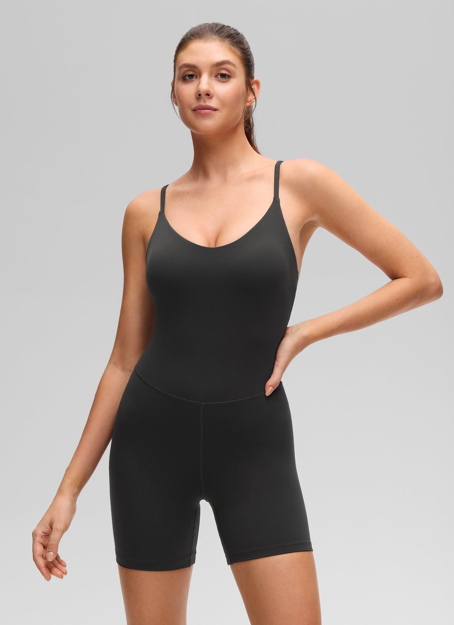 Butterluxe Cross Back Built in Bra Romper 5''