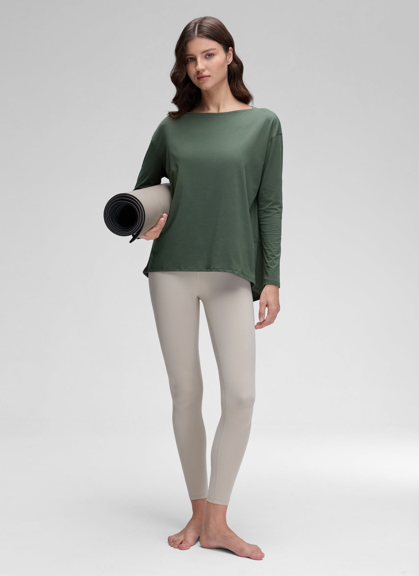 Pima Cotton Boat Neck Long Sleeve