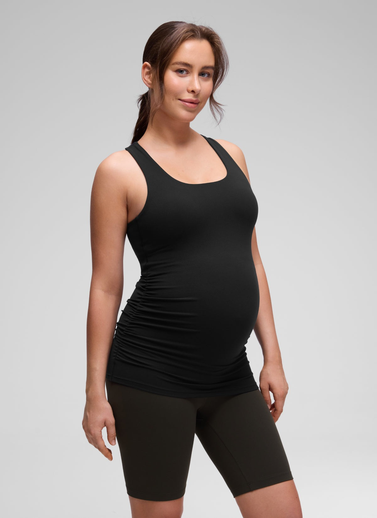 Butterluxe Maternity Built in Bra Ruched Tank